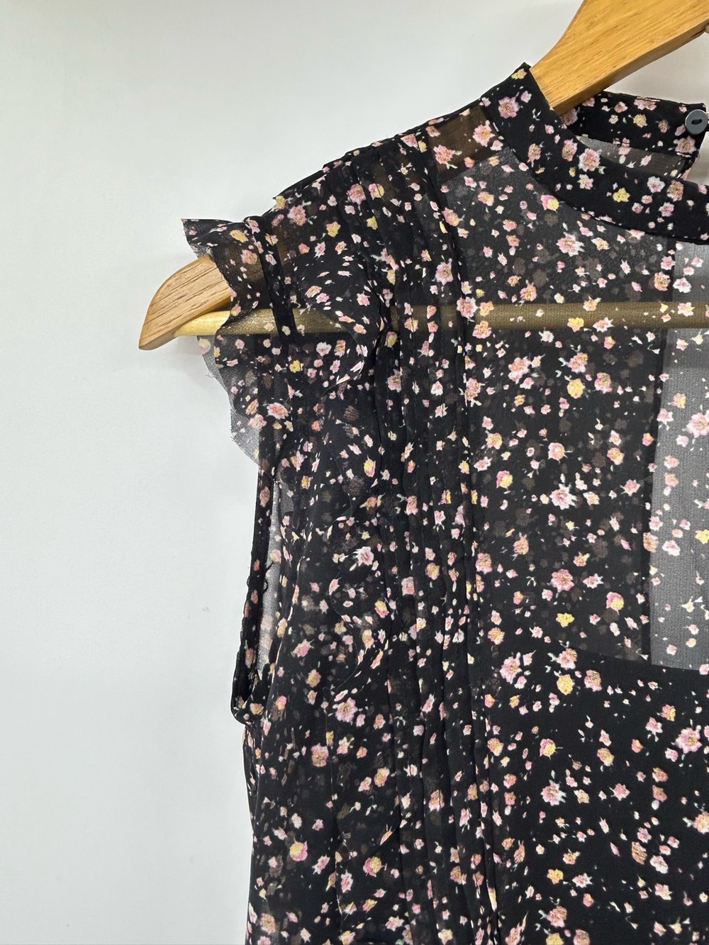 All Saints Black Floral Sleeveless Dress Size 0 - Picture 2 of 12